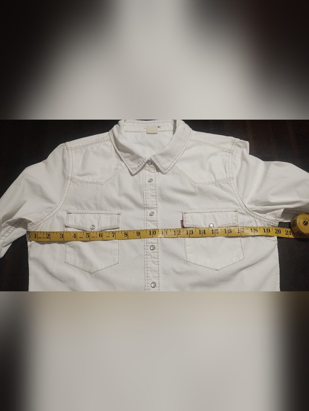 Levi's Womens Western Pearl Snap Shirt Sz L - Picture 7 of 10